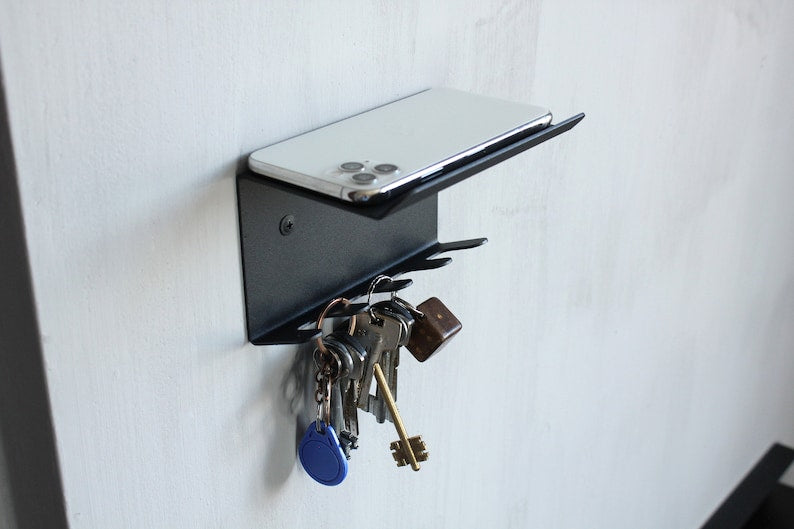 Wall mounted key shelf
