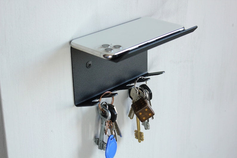 Wall mounted key shelf