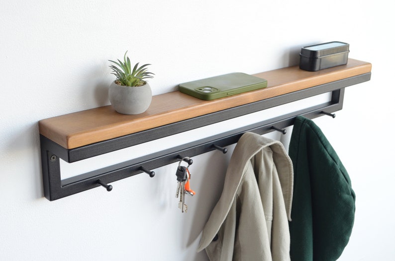 Entryway wall mounted coat rack
