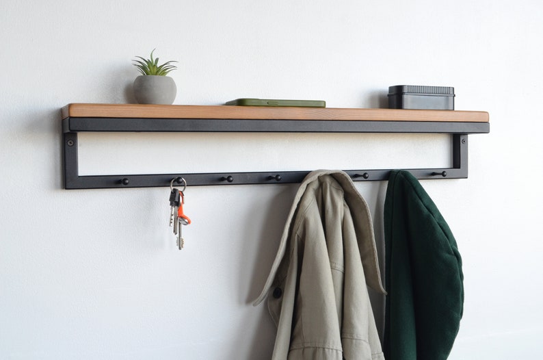 Entryway wall mounted coat rack