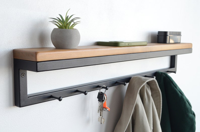 Entryway wall mounted coat rack