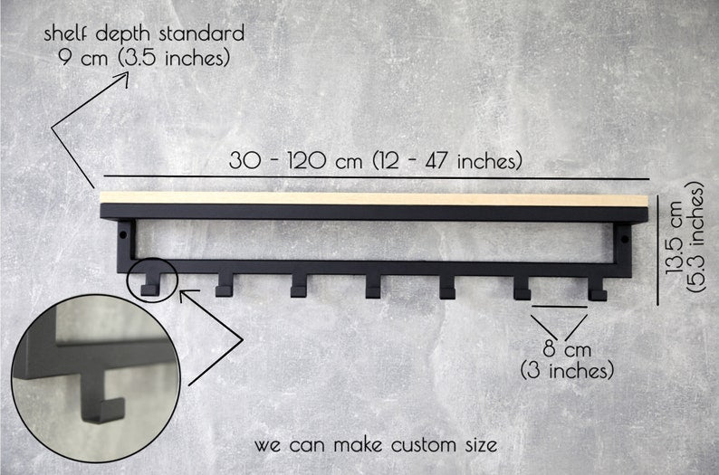 Entryway wall mounted coat rack