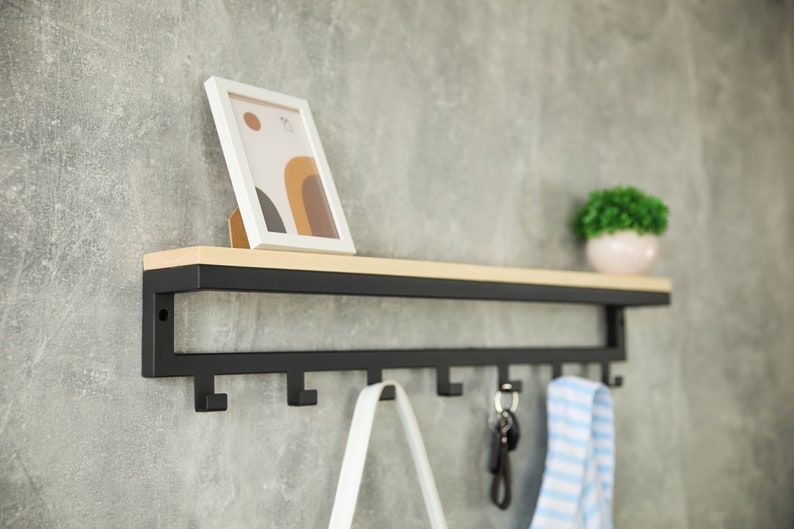 Entryway wall mounted coat rack