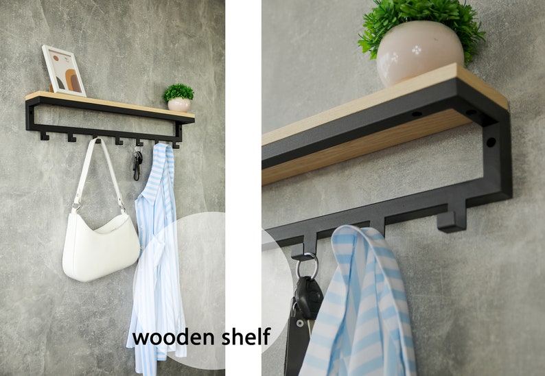 Entryway wall mounted coat rack