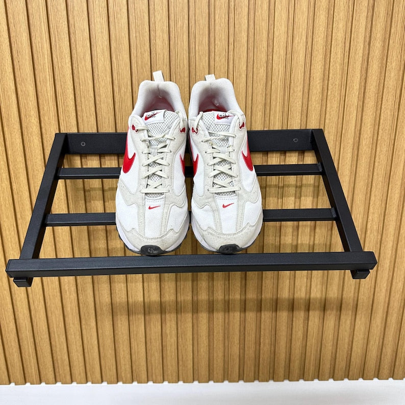 Entryway dorm wall mount metal shoe rack