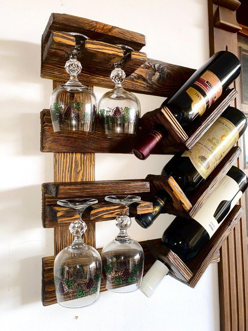 Wooden rack with holder.