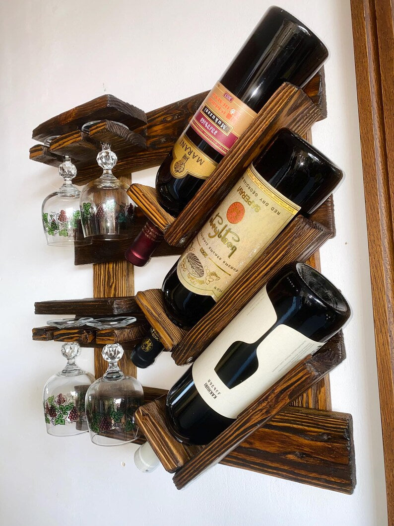 Wooden rack with holder.