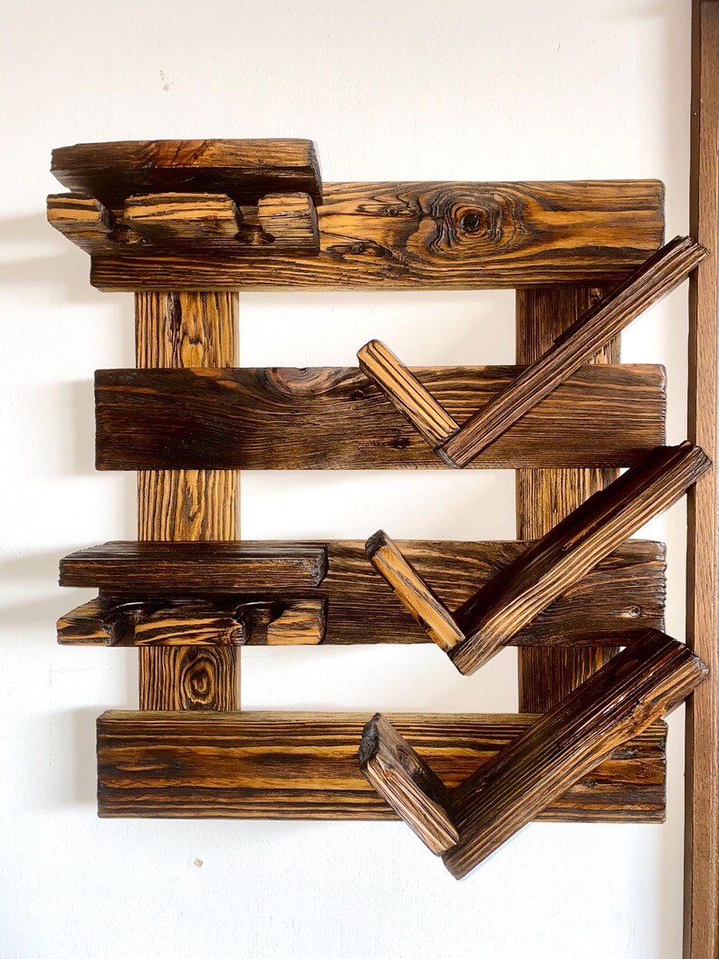 Wooden rack with holder.