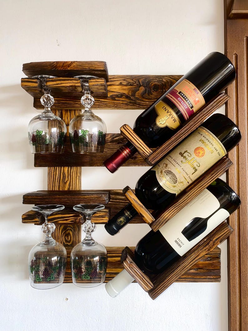 Wooden rack with holder.