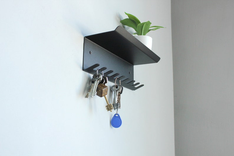 Wall mounted key shelf