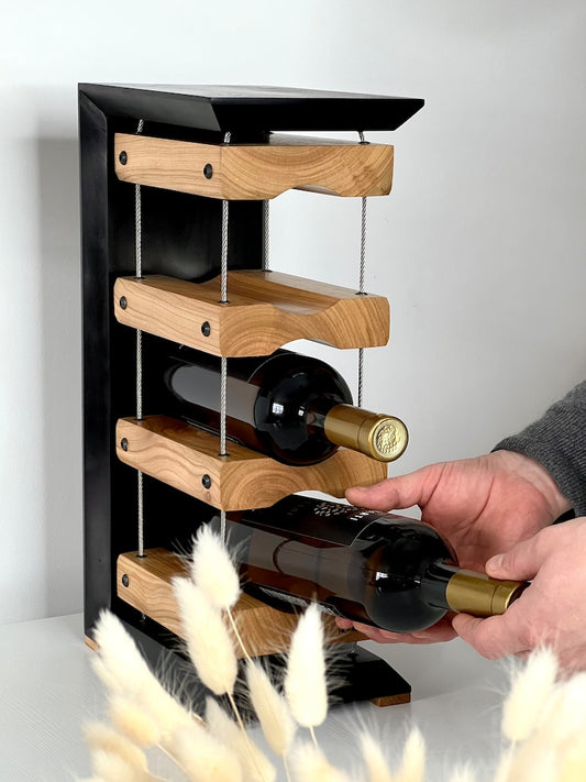 Wooden rack, bottle storage