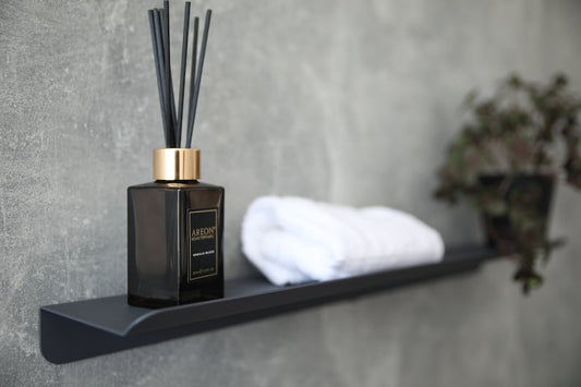 Cosmetic floating shelf in bedroom