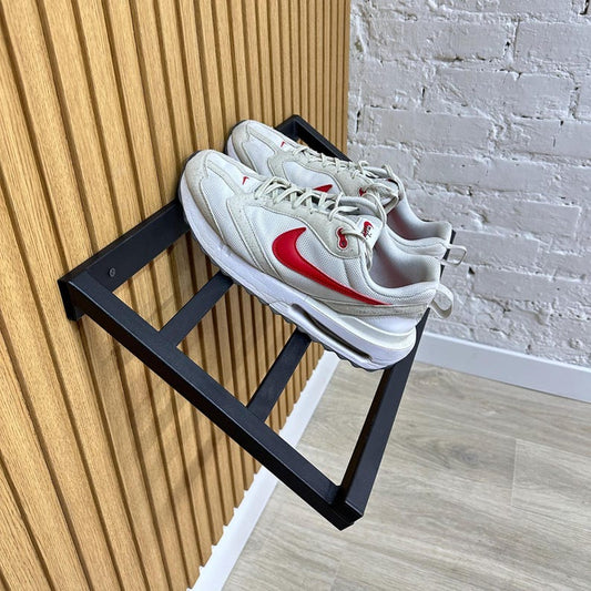 Entryway dorm wall mount metal shoe rack