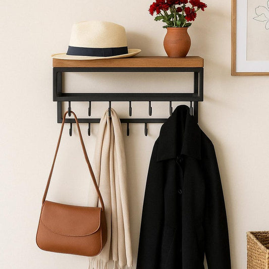 Rustic Decor Black Metal Floating Shelf